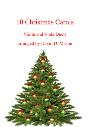Book cover for 10 Christmas Carols for Violin,Viola and Piano