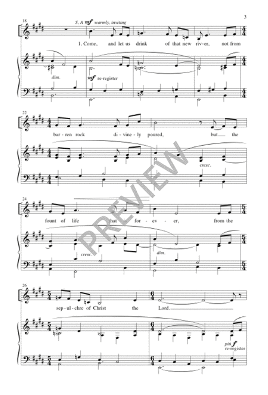 Come, and Let Us Drink of That New River 4-Part scores gallery preview page 4