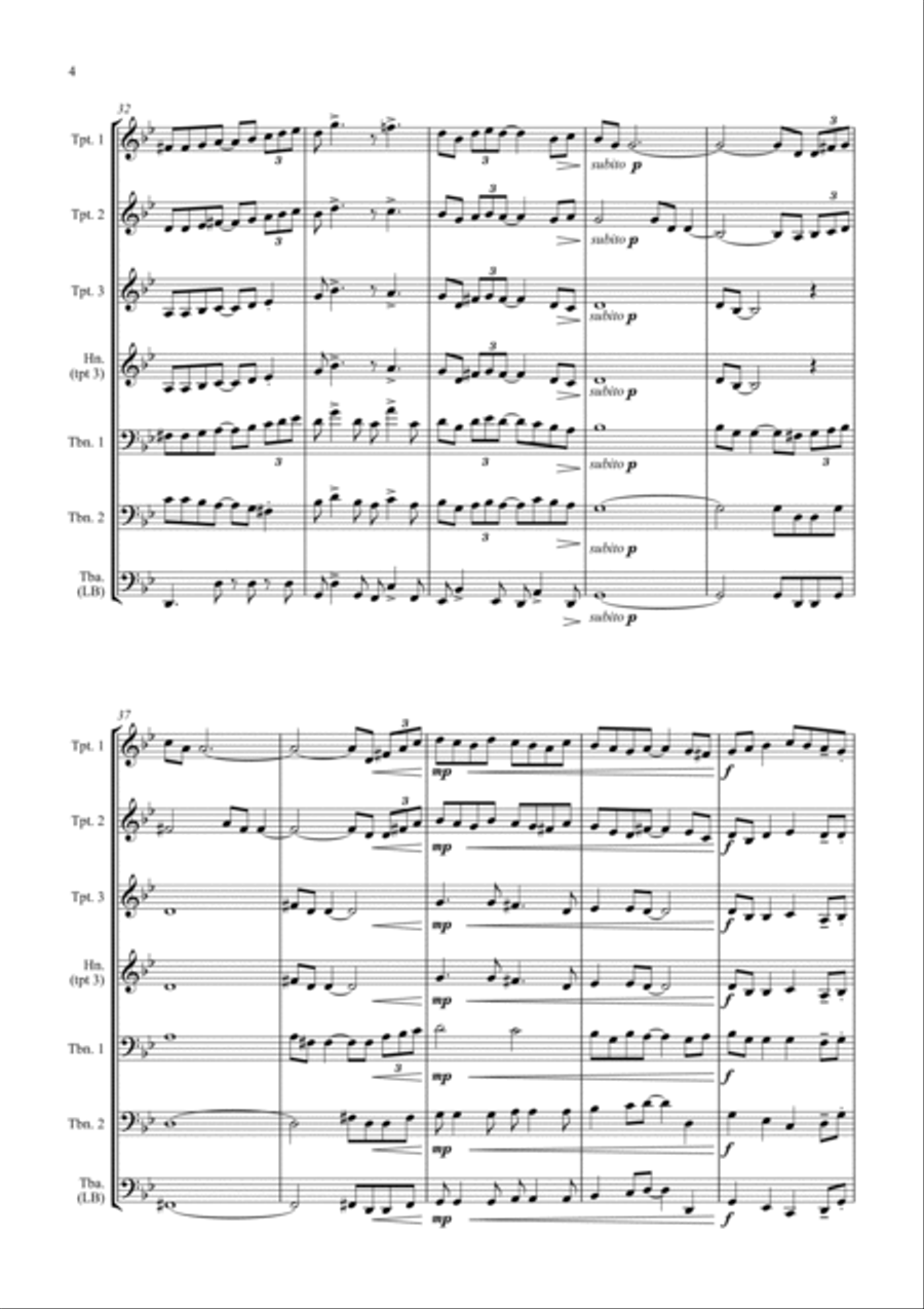 Johnny Swings On Home (When Johnny Comes Marching Home) - for Brass Ensemble Brass Ensemble scores gallery preview page 4