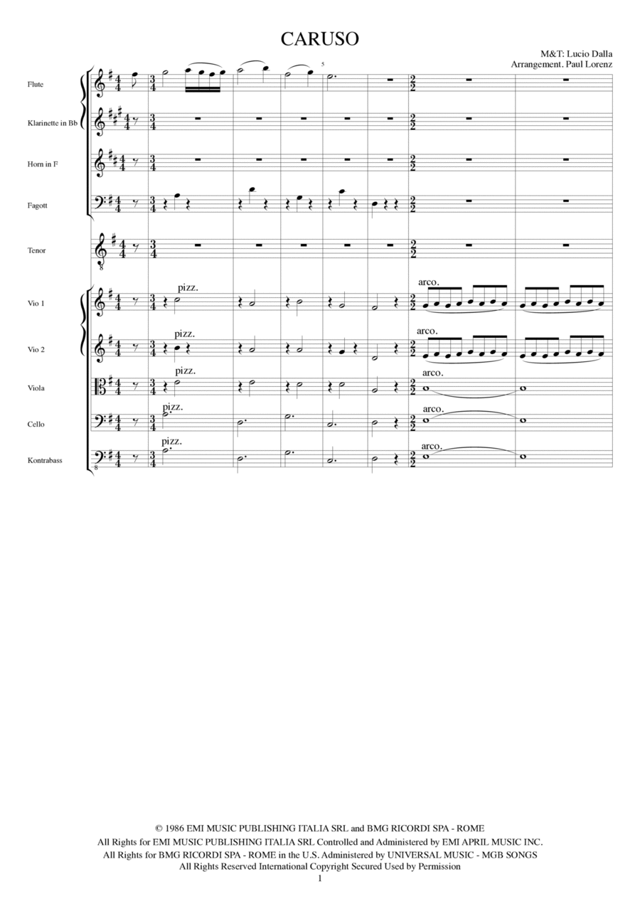 Caruso Full Orchestra scores gallery preview page 1