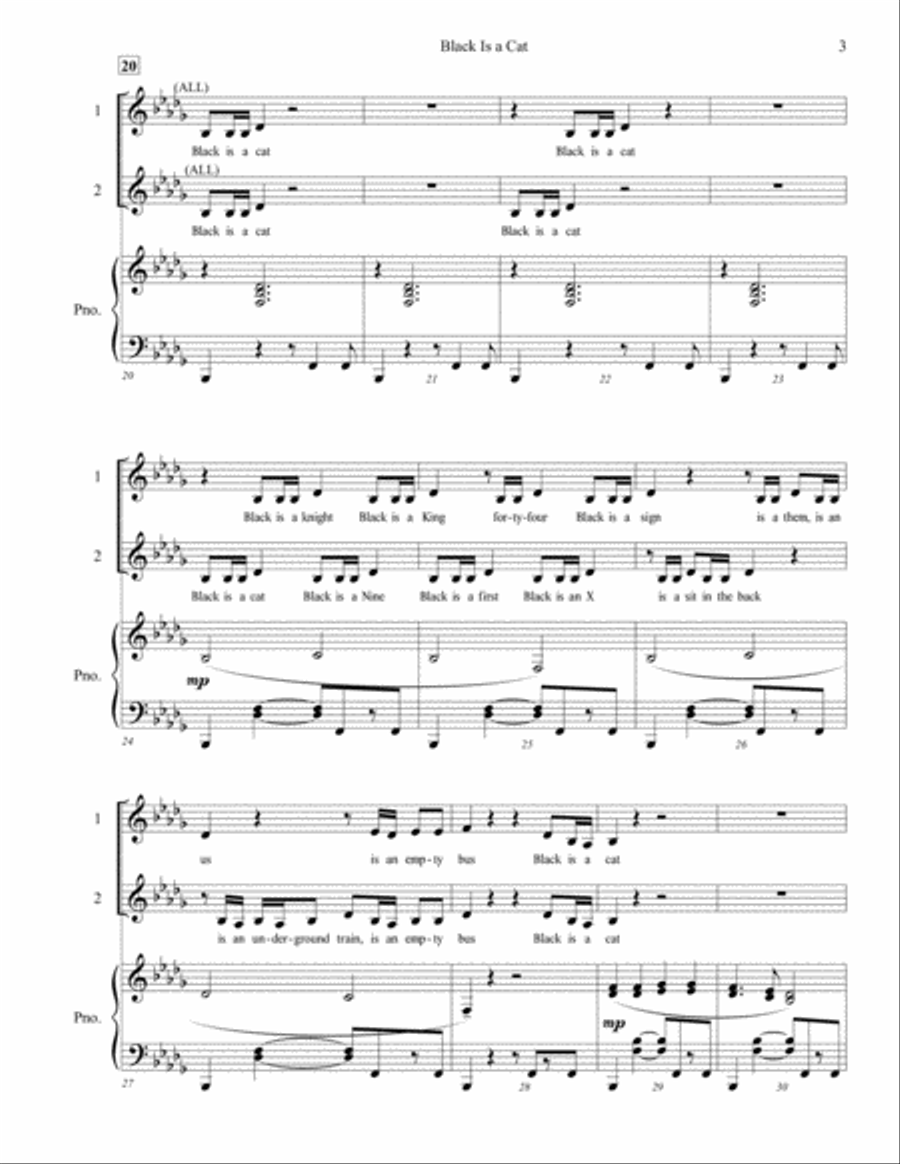 Black is a Cat (2-part) SA scores gallery preview page 3