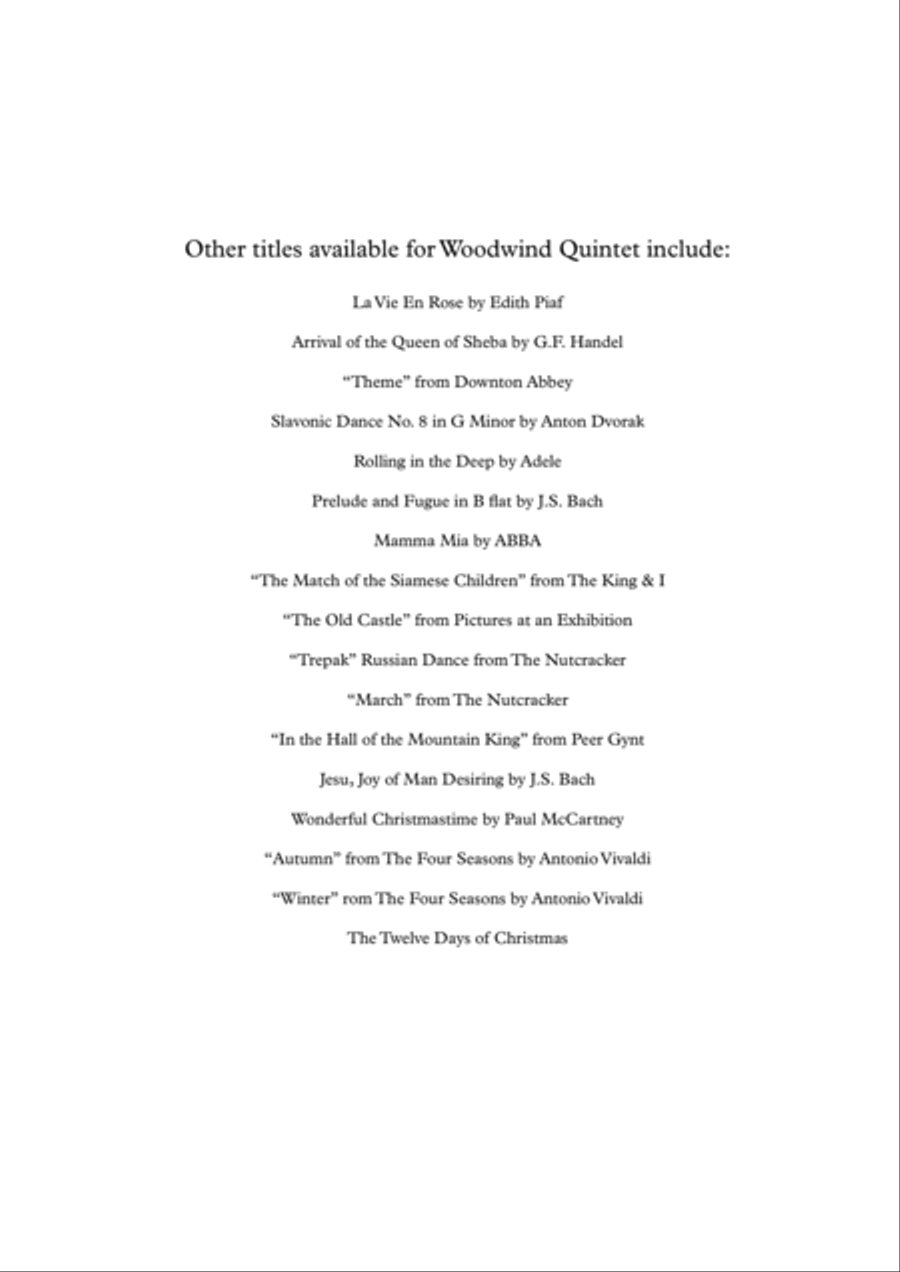 Mamma Mia Mamma Mia Woodwind Quintet scores gallery preview page 2