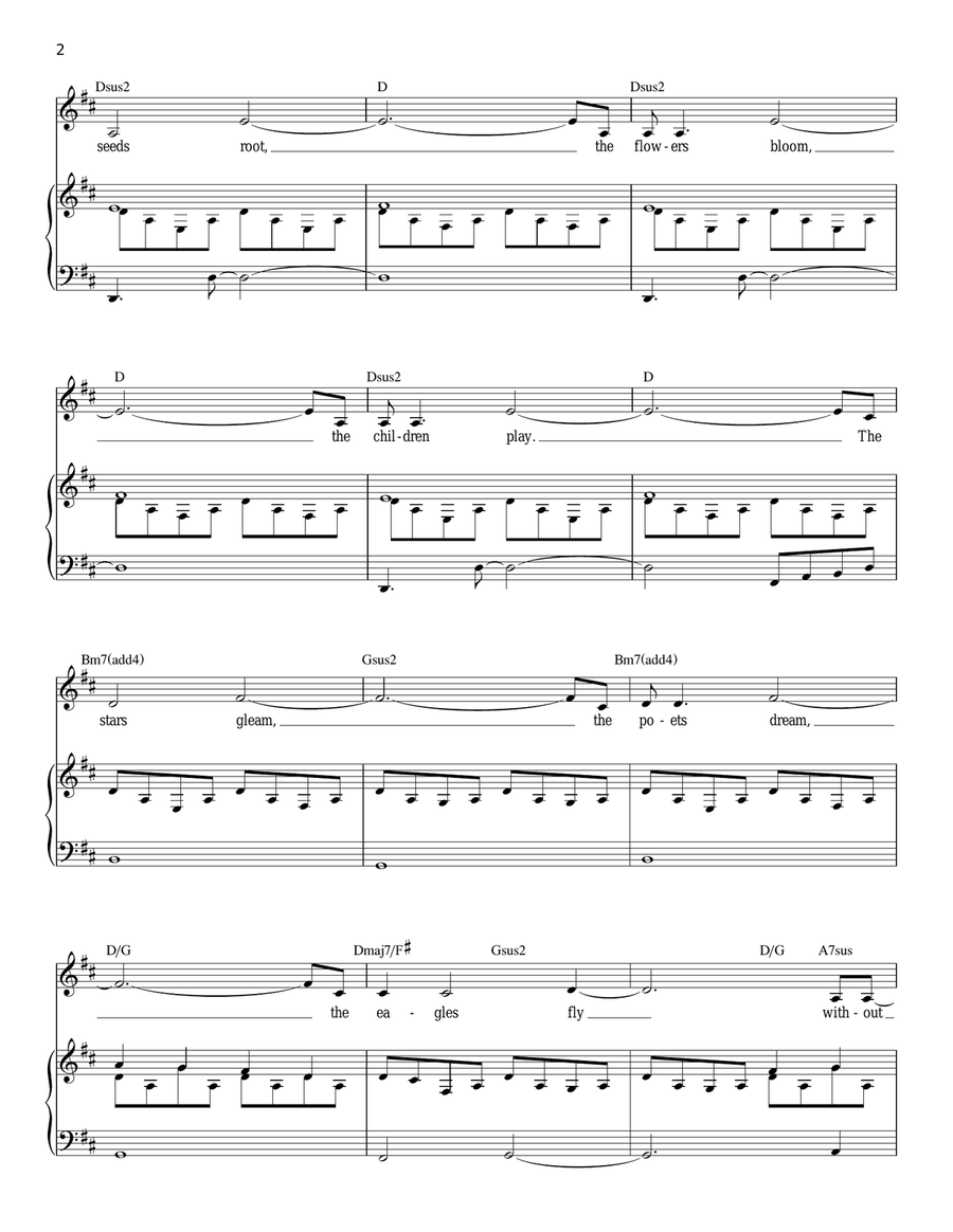 Without You Without You Piano, Vocal scores gallery preview page 2