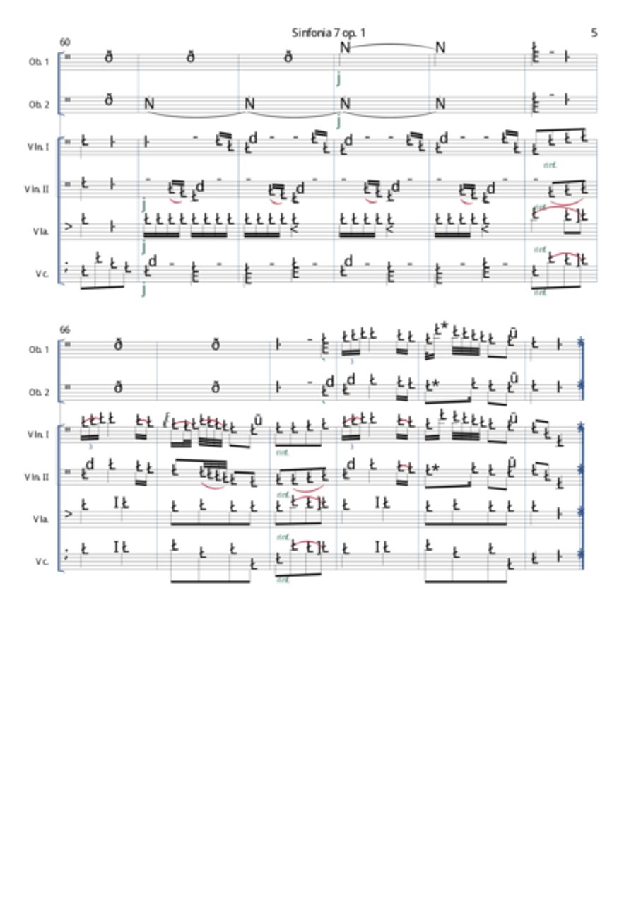 Karl Friedrich Abel - Sinfonia Op. 7 n. 1 - Secondo Movimento - Andante Chamber Orchestra scores gallery preview page 6