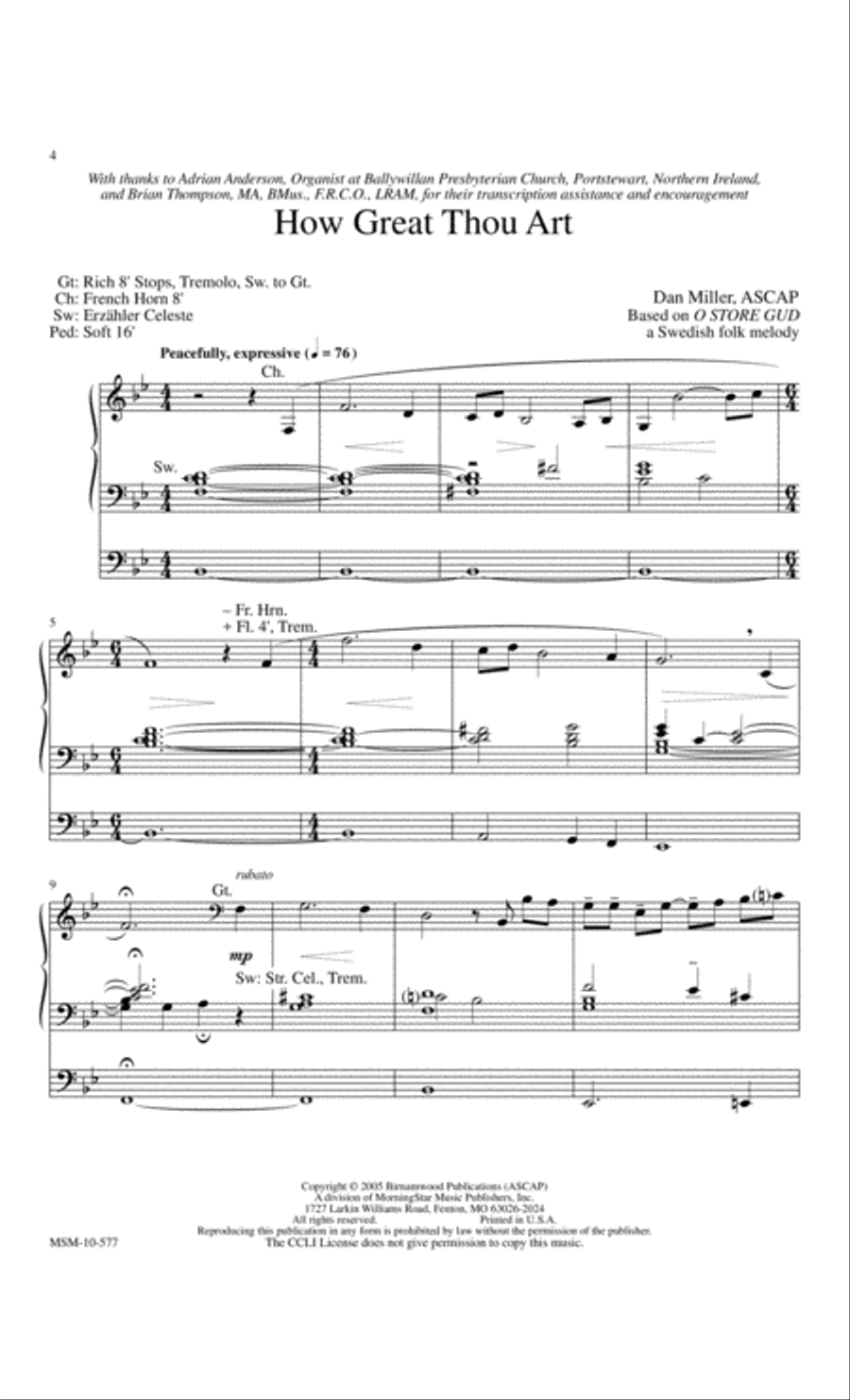 How Great Thou Art Three Hymns for Organ Organ Solo scores gallery preview page 3