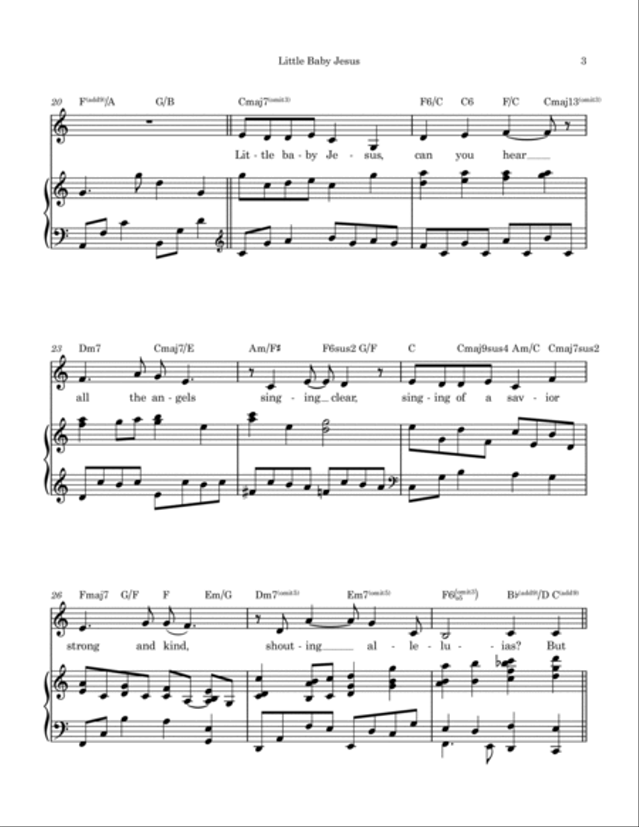 Little Baby Jesus (C-Db) Voice scores gallery preview page 3