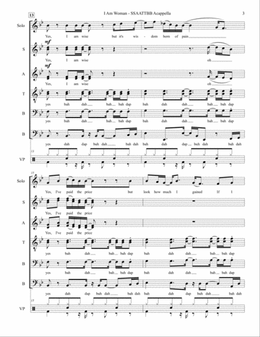 I Am Woman 4-Part scores gallery preview page 3