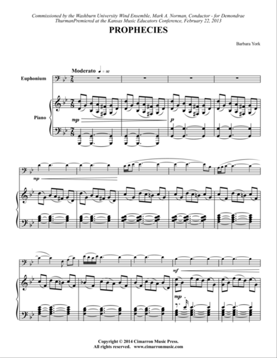 Prophecies Prophecies Euphonium scores gallery preview page 1