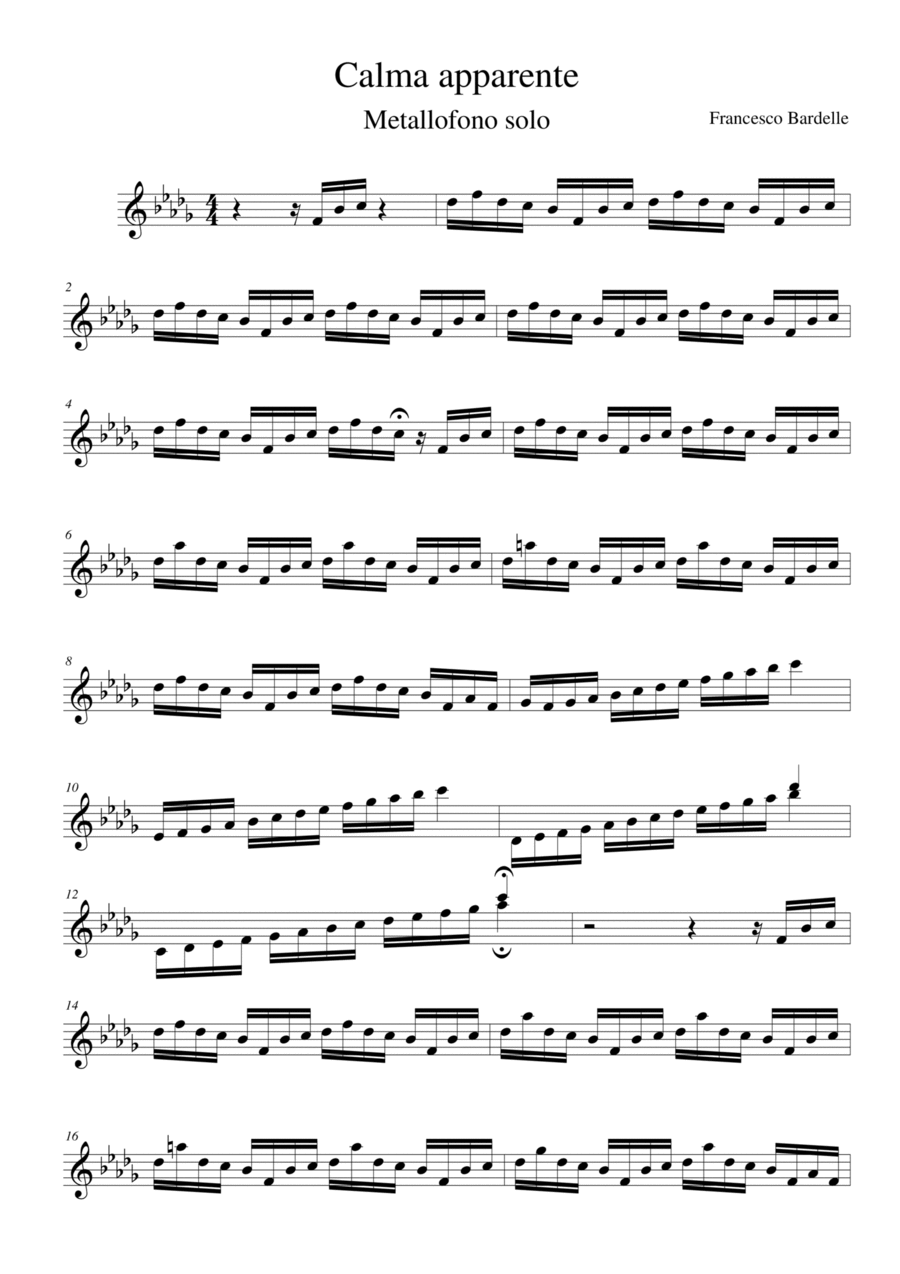 CALMA APPARENTE Percussion scores gallery preview page 1