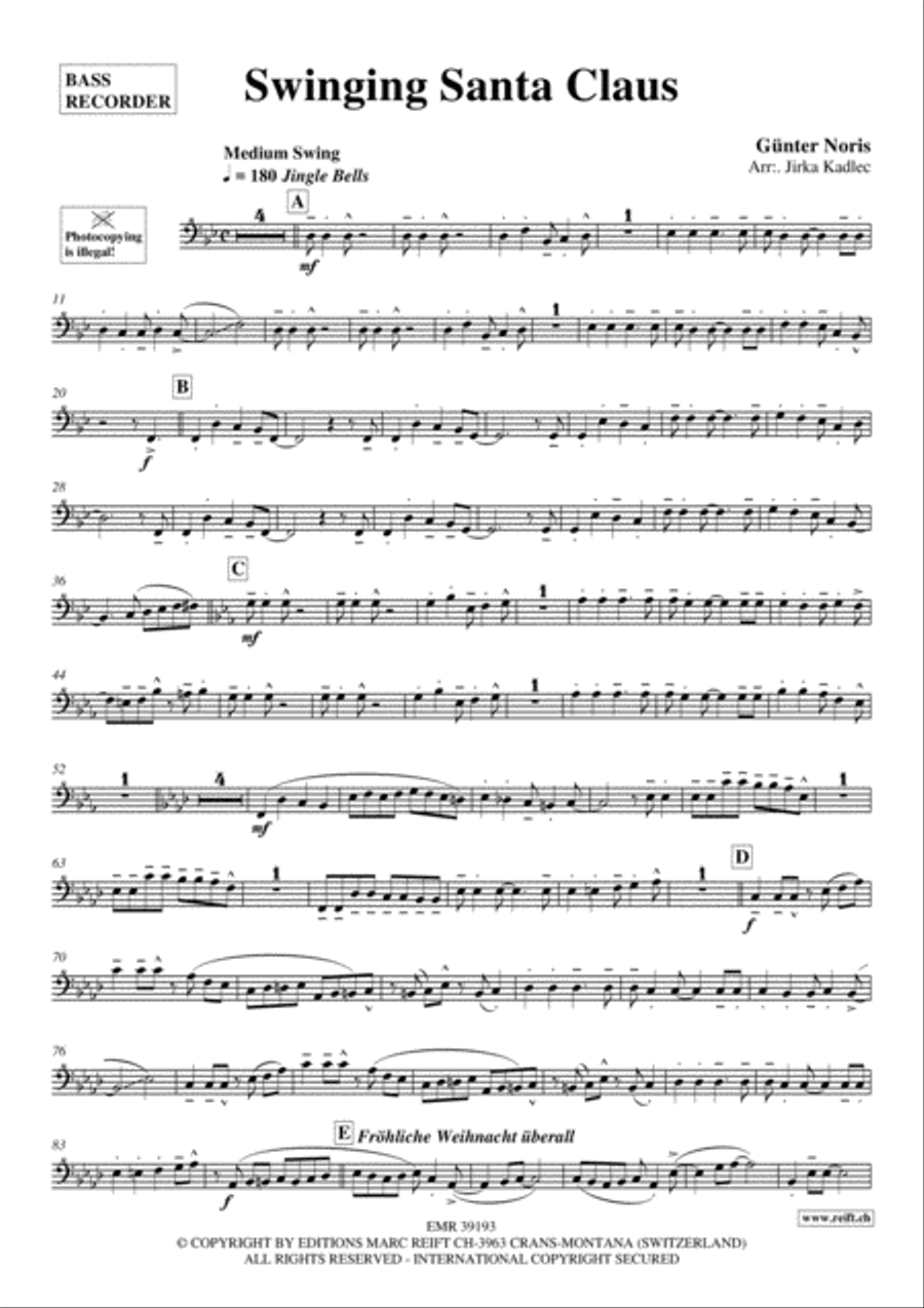 Swinging Santa Claus Swinging Santa Claus Bass Recorder scores gallery preview page 2