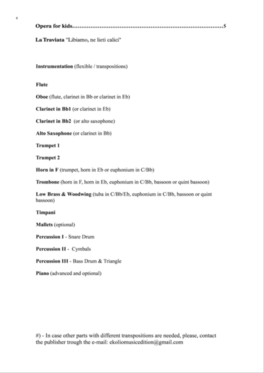 Opera for Kids - La traviata Concert Band scores gallery preview page 5