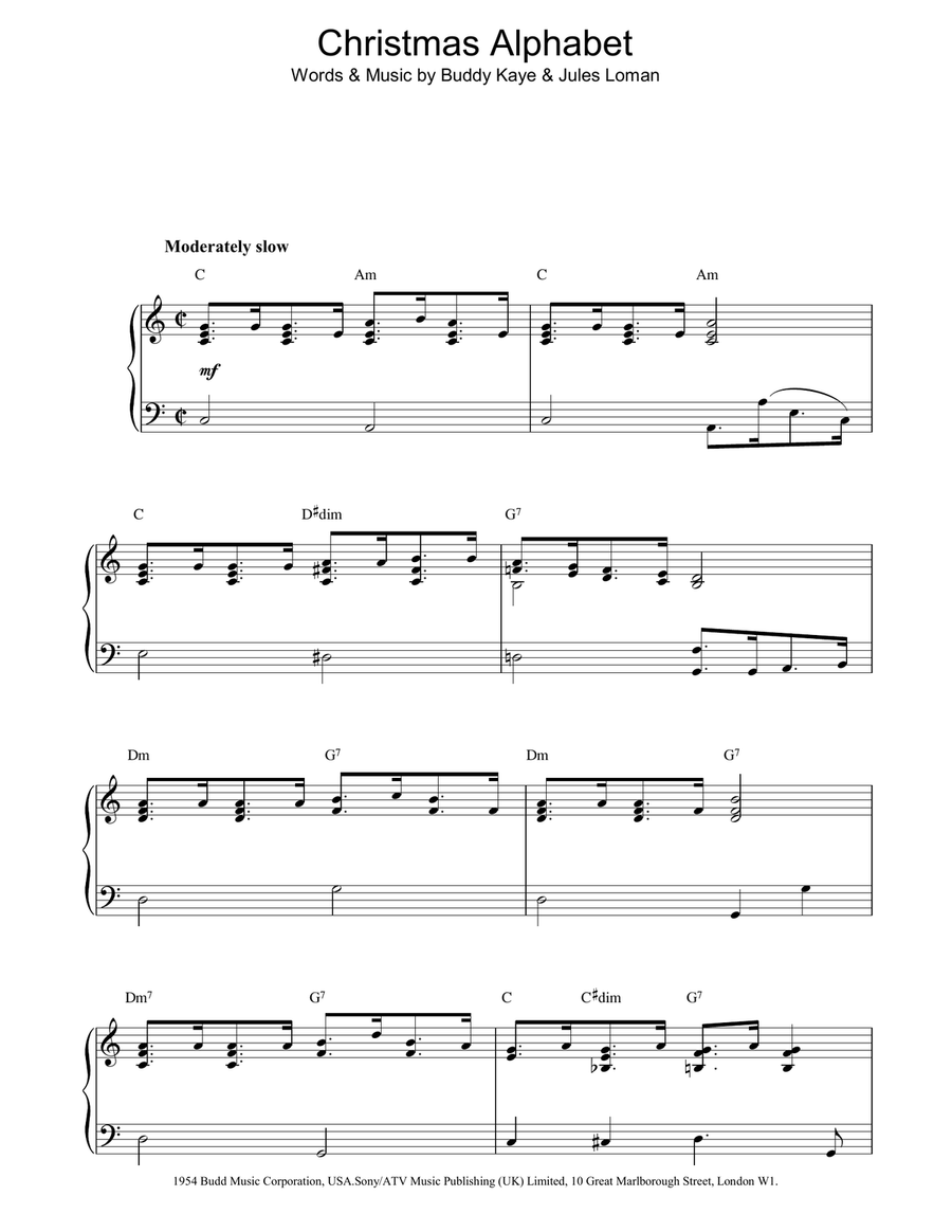 Christmas Alphabet Christmas Alphabet Piano Solo scores gallery preview page 1
