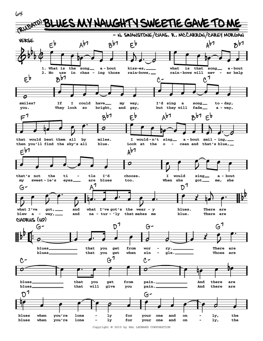 Blues My Naughty Sweetie Gave To Me (arr. Robert Rawlins) Voice scores gallery preview page 1