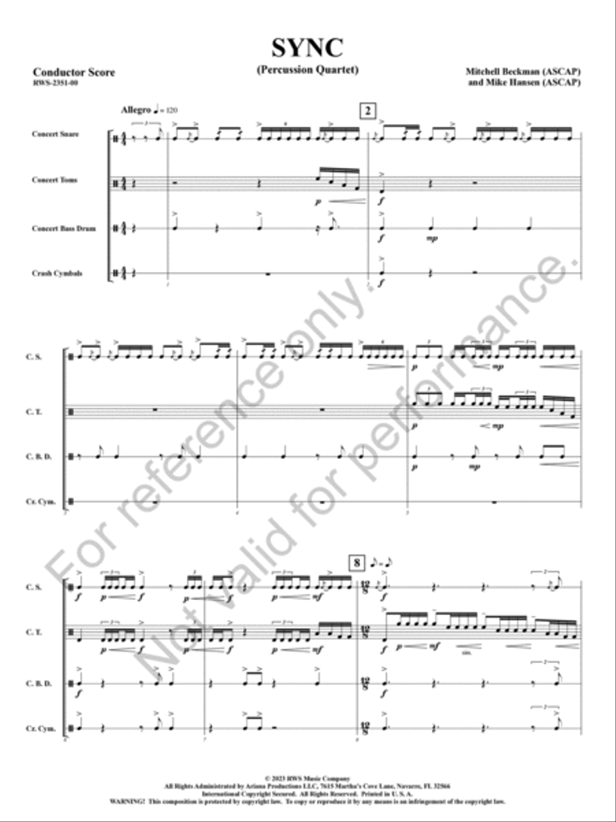 Sync Sync Percussion Ensemble scores gallery preview page 4