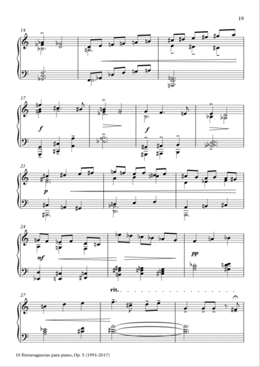 10 Extravagancias para piano, Op. 5 (2017) 7. Paisajes cromáticos Piano Solo scores gallery preview page 2