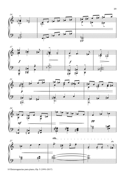 10 Extravagancias para piano, Op. 5 (2017) 7. Paisajes cromáticos image number null