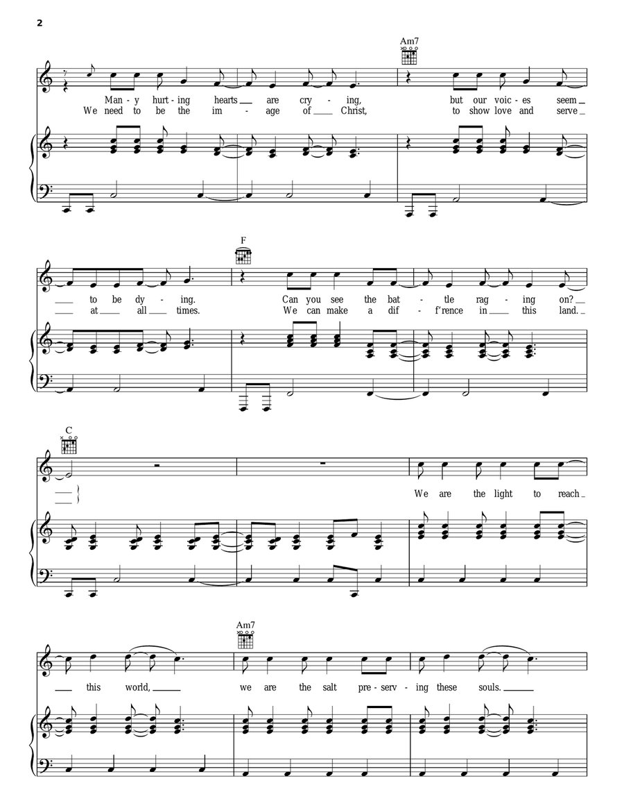 Speaking Louder Than Before Piano, Vocal, Guitar scores gallery preview page 2