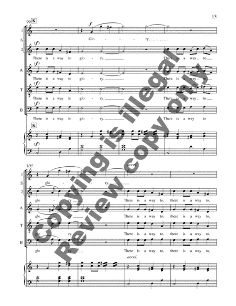 There is a Way to Glory (Choral Score) Divisi scores gallery preview page 8