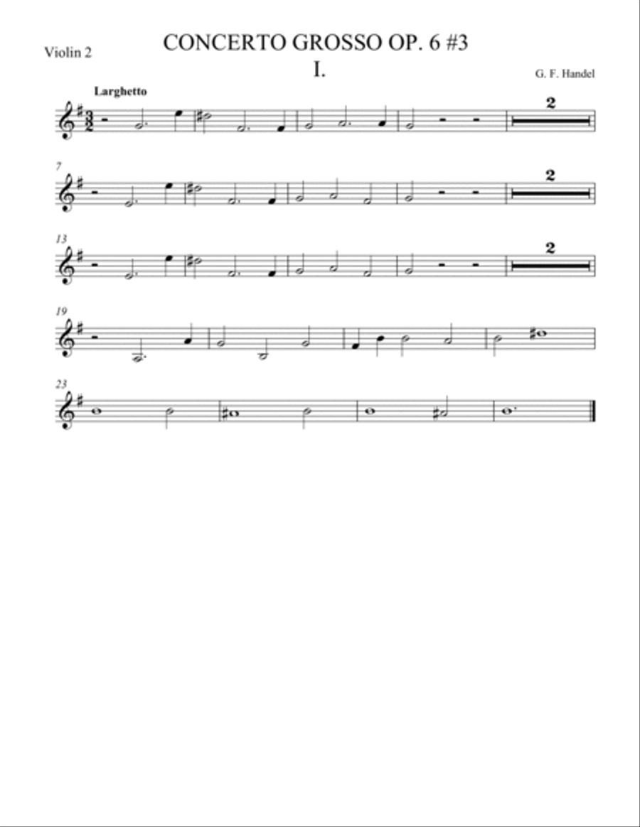 Concerto Grosso Op. 6 #3 Movement I String Orchestra scores gallery preview page 4