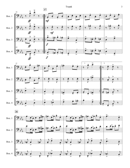 Trepak from The Nutcracker Suite for Bassoon Quartet image number null