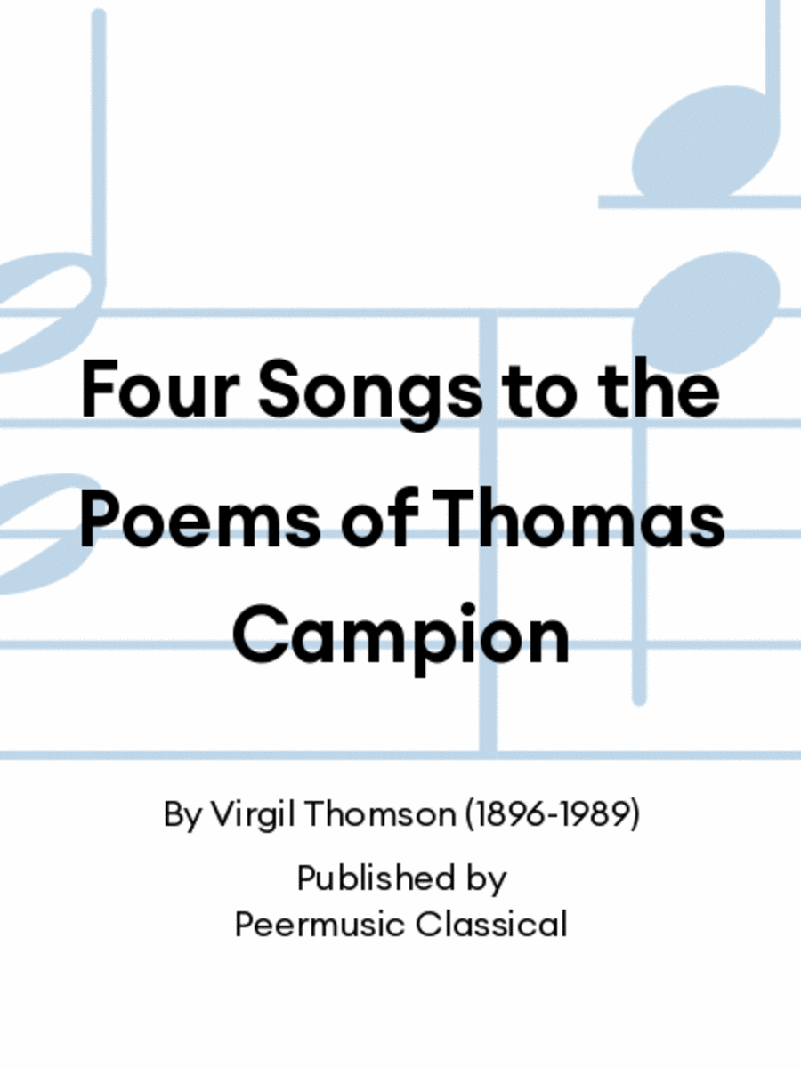Four Songs to the Poems of Thomas Campion Voice scores gallery preview page 1