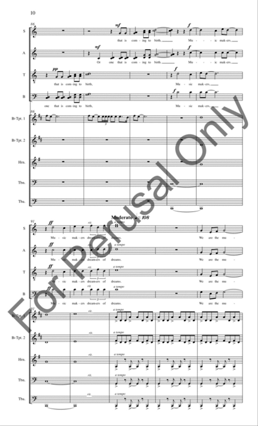 We Are The Music Makers (Brass Quintet Score/Parts) Choir scores gallery preview page 11