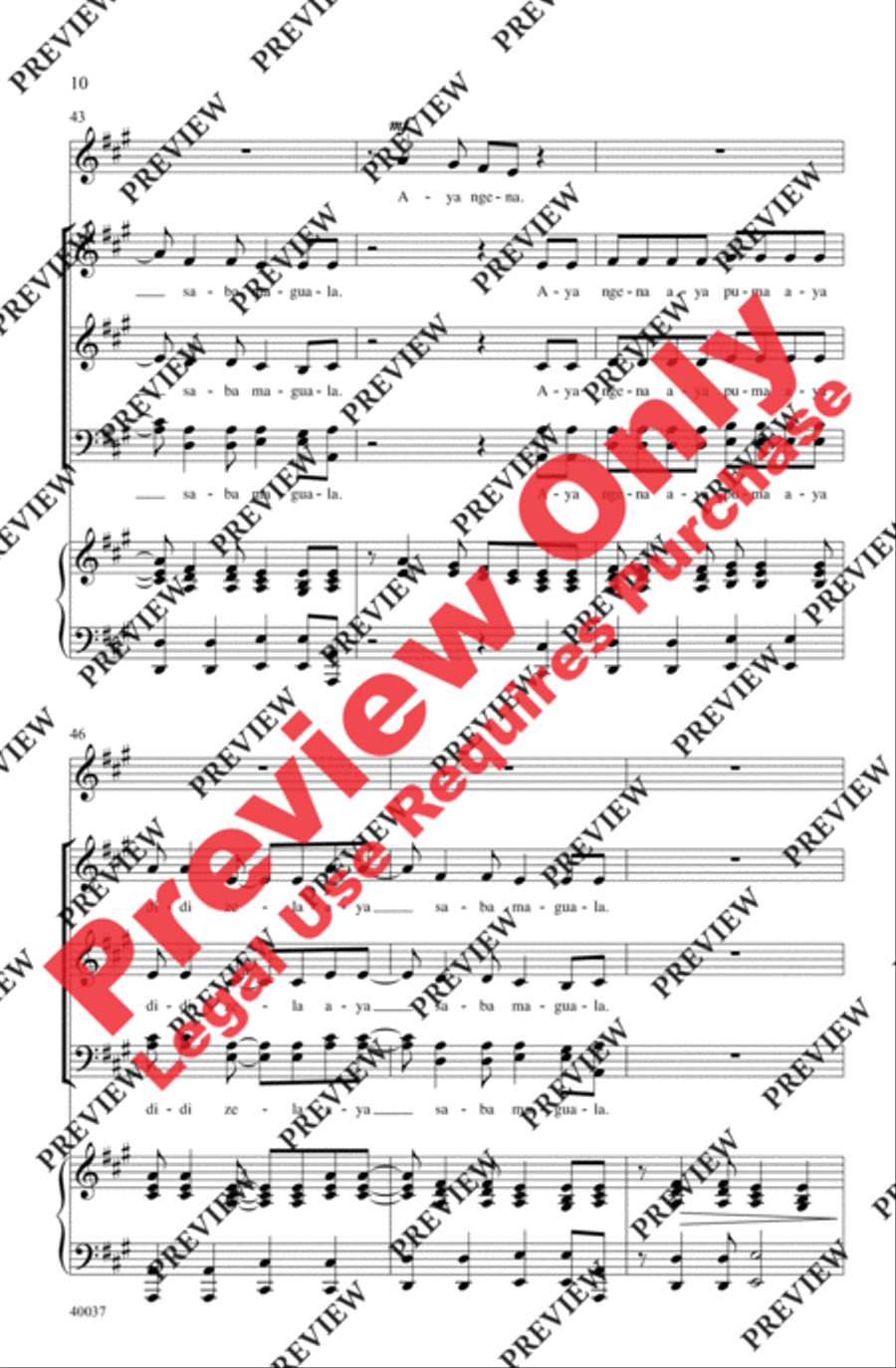 Aya Ngena 4-Part scores gallery preview page 10