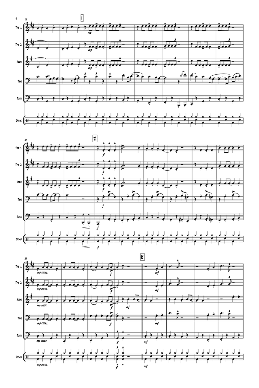 Merry Christmas Everyone Brass Ensemble scores gallery preview page 6