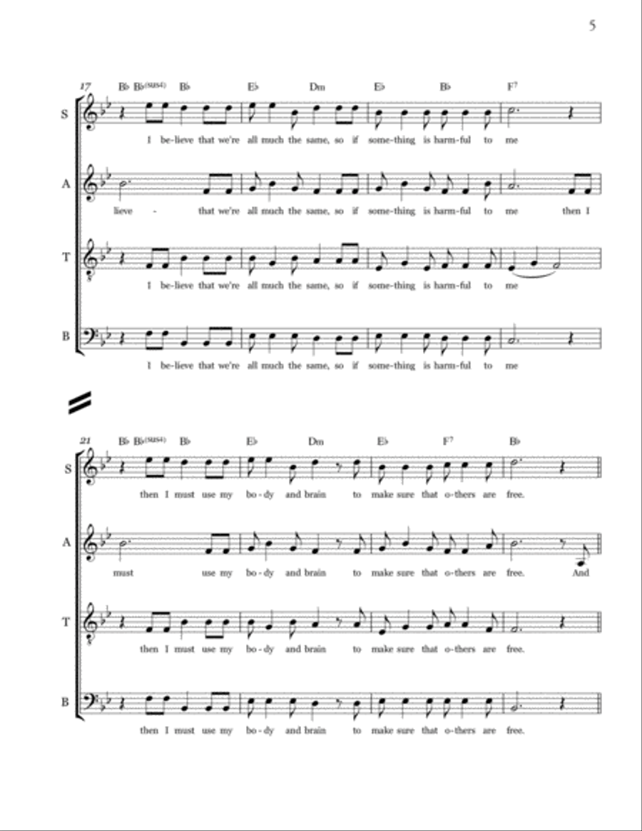Clean Water: A Choral Dialectic for Unaccompanied SATB Choir 4-Part scores gallery preview page 5