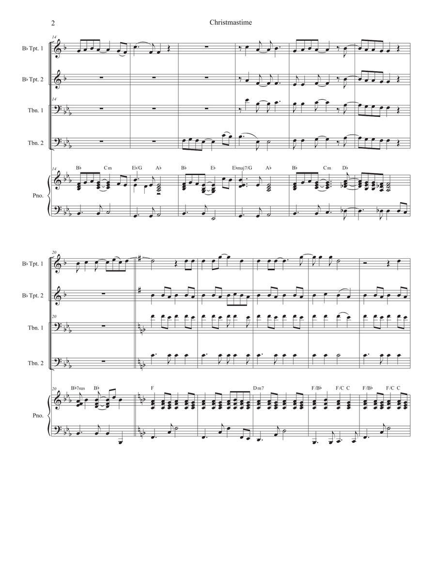 Christmastime Brass Ensemble scores gallery preview page 2