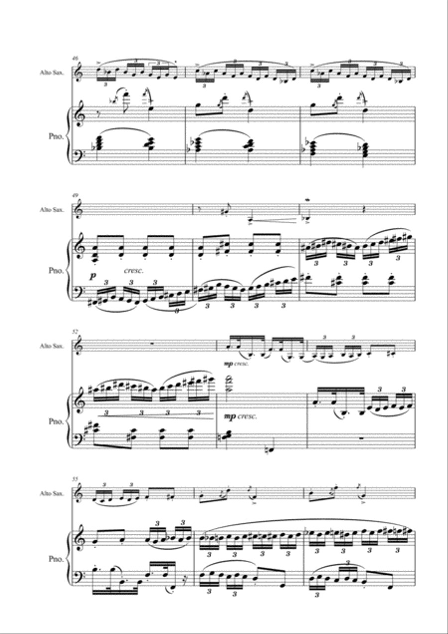 5 Vignettes from Norwegian Nature (for Alto Saxophone and Piano) Woodwind Duet scores gallery preview page 5