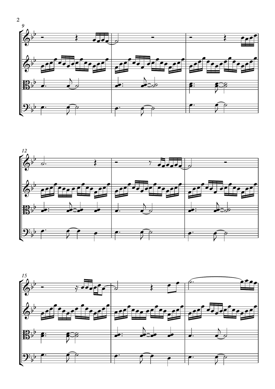 O (fly On) String Quartet scores gallery preview page 2