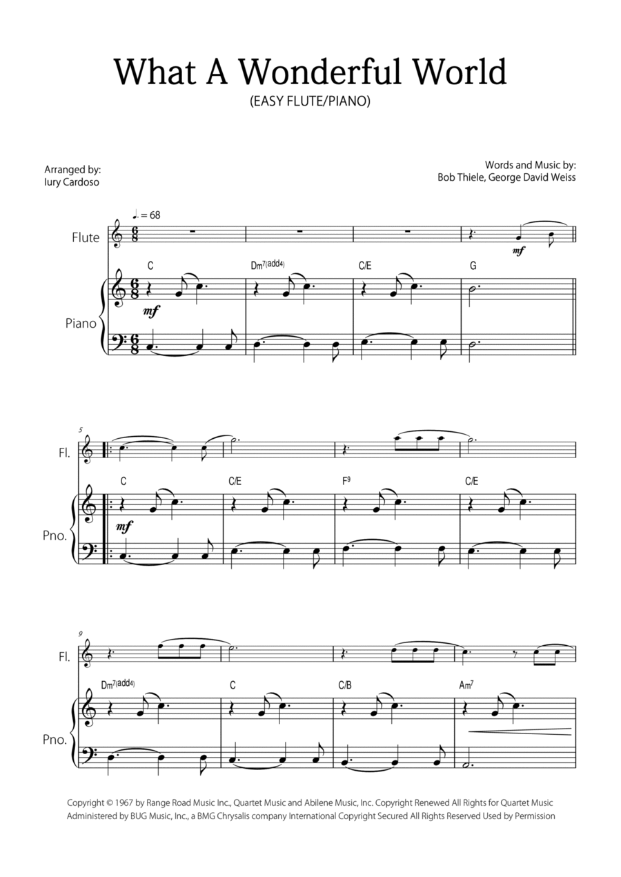 What A Wonderful World Chamber Music scores gallery preview page 1