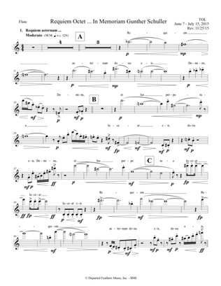 Requiem Octet ... In Memoriam Gunther Schuller (2015) flute part