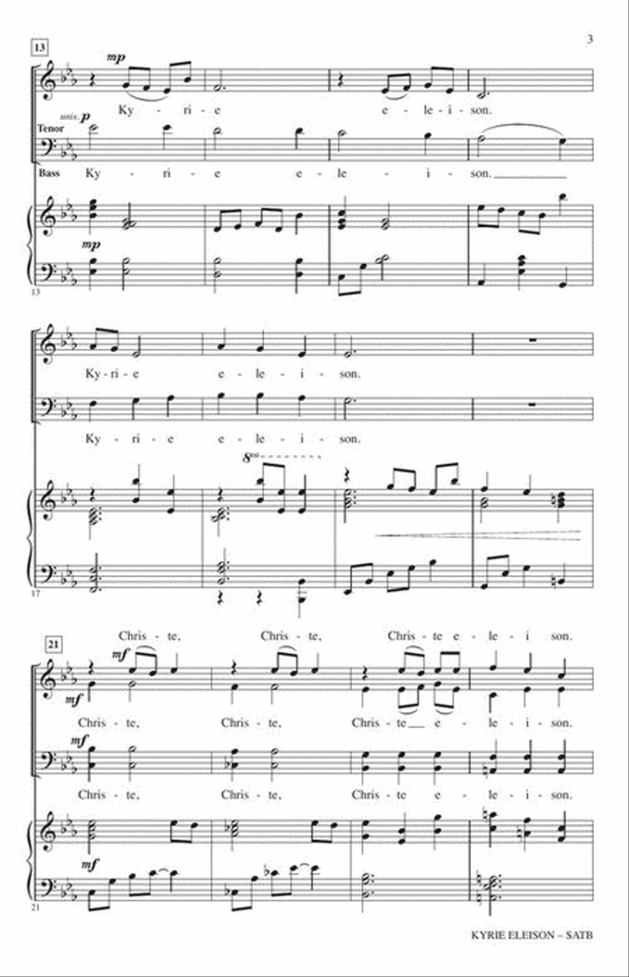Kyrie Eleison (A Lenten Prayer) 4-Part scores gallery preview page 4