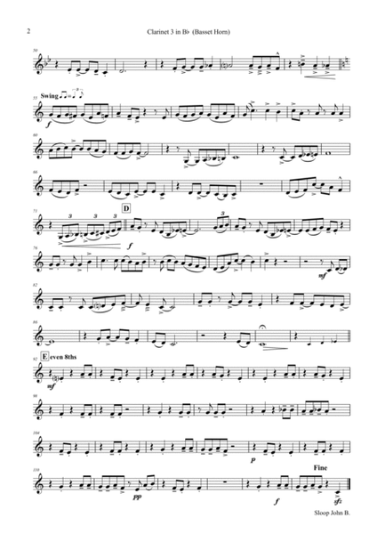 Sloop John B. - Caribian Folk Song - Clarinet Quartet image number null