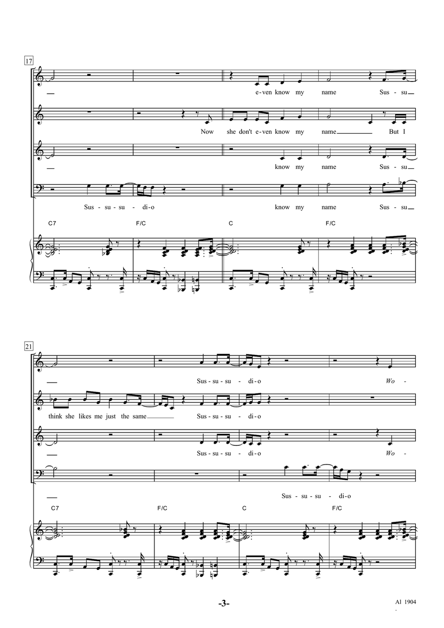 Sussudio Choir scores gallery preview page 3