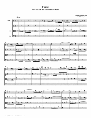 Fugue 11 from Well-Tempered Clavier, Book 1 (String Quartet)