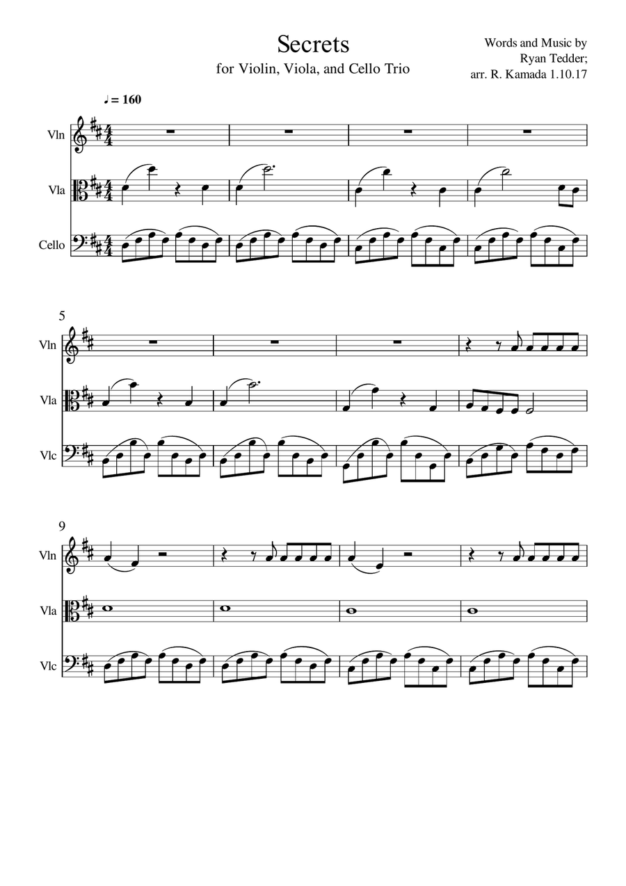 Secrets Secrets String Trio scores gallery preview page 1