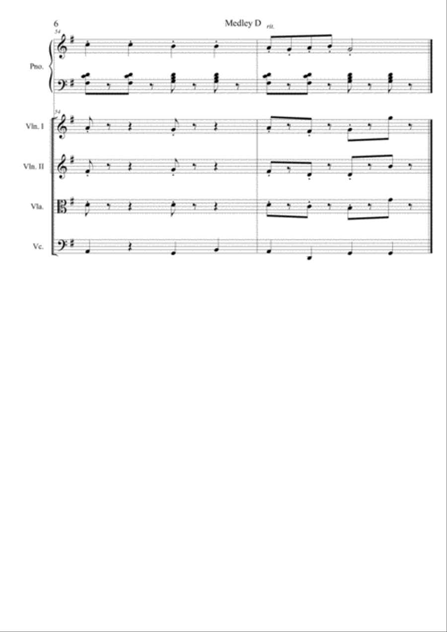 Eugeni Sokhatskyy.Medley D.Conjunt de 3 peses infantil per a piano amb acompanyament d'orquestra de Chamber Orchestra scores gallery preview page 6