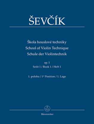 Book cover for School of Violin Technique op. 1 (Book 1)