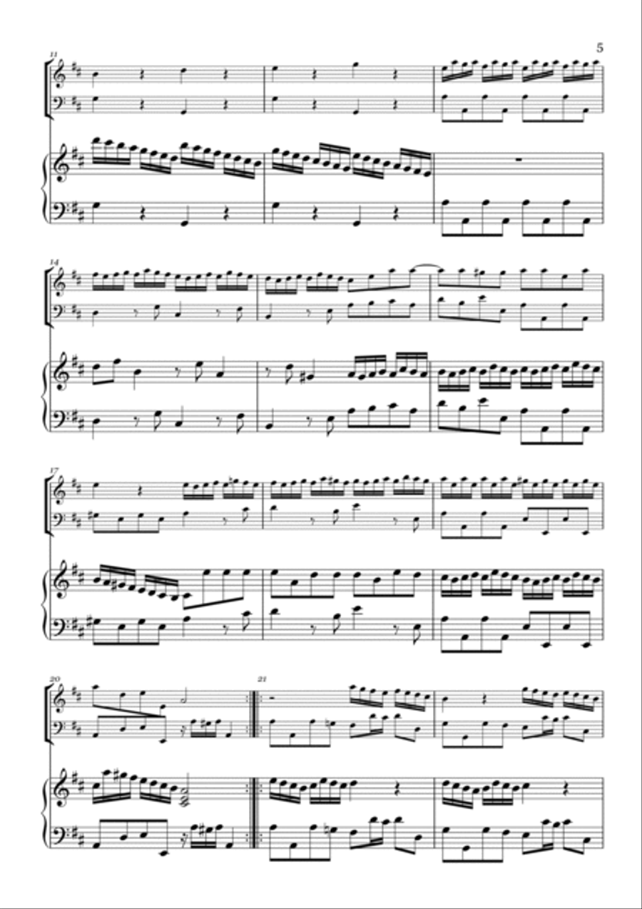 Handel - Sonata for Violin and Continuo Piano Trio scores gallery preview page 6