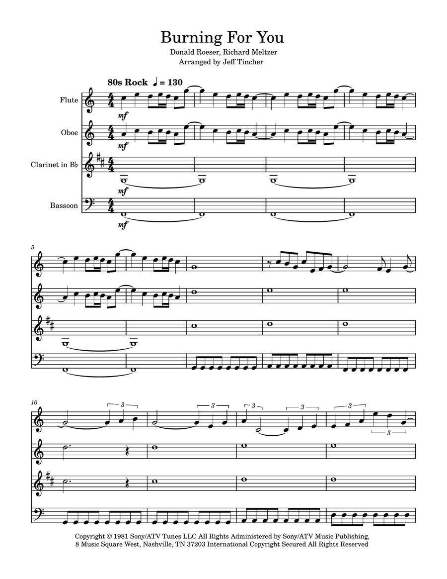 Burning For You Burning For You Woodwind Quartet scores gallery preview page 2