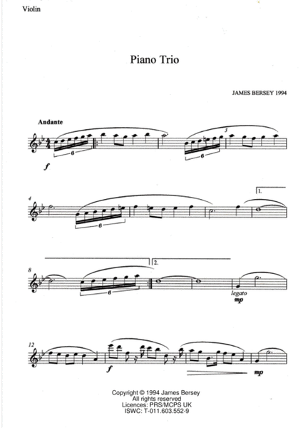 Piano Trio - complete set of parts