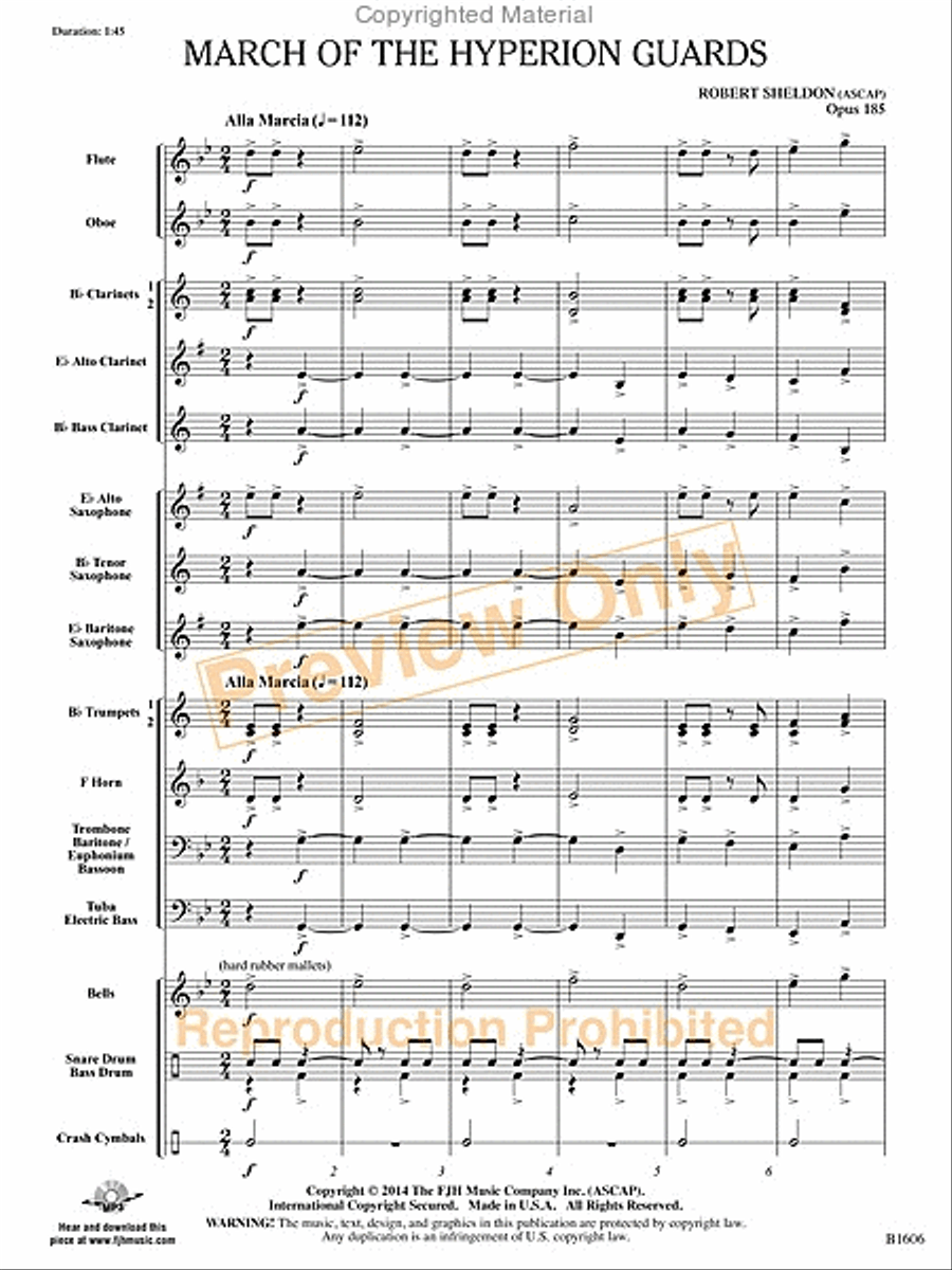 March of the Hyperion Guards Concert Band scores gallery preview page 4