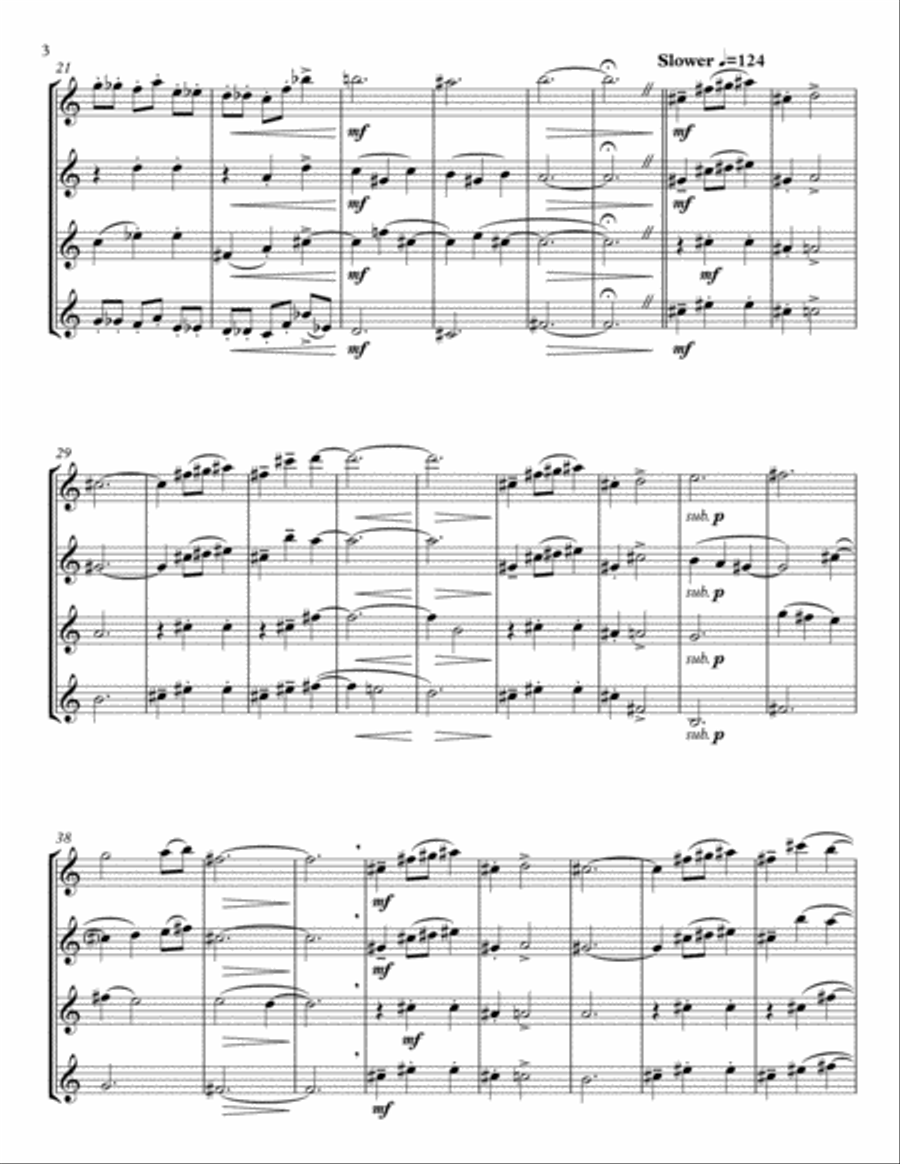 Pagan Dances for Saxophone Quartet Saxophone Quartet scores gallery preview page 4