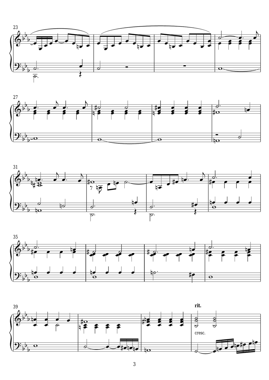 Ocean! Thou Mighty Monster (from 'Oberon') Piano Solo scores gallery preview page 3