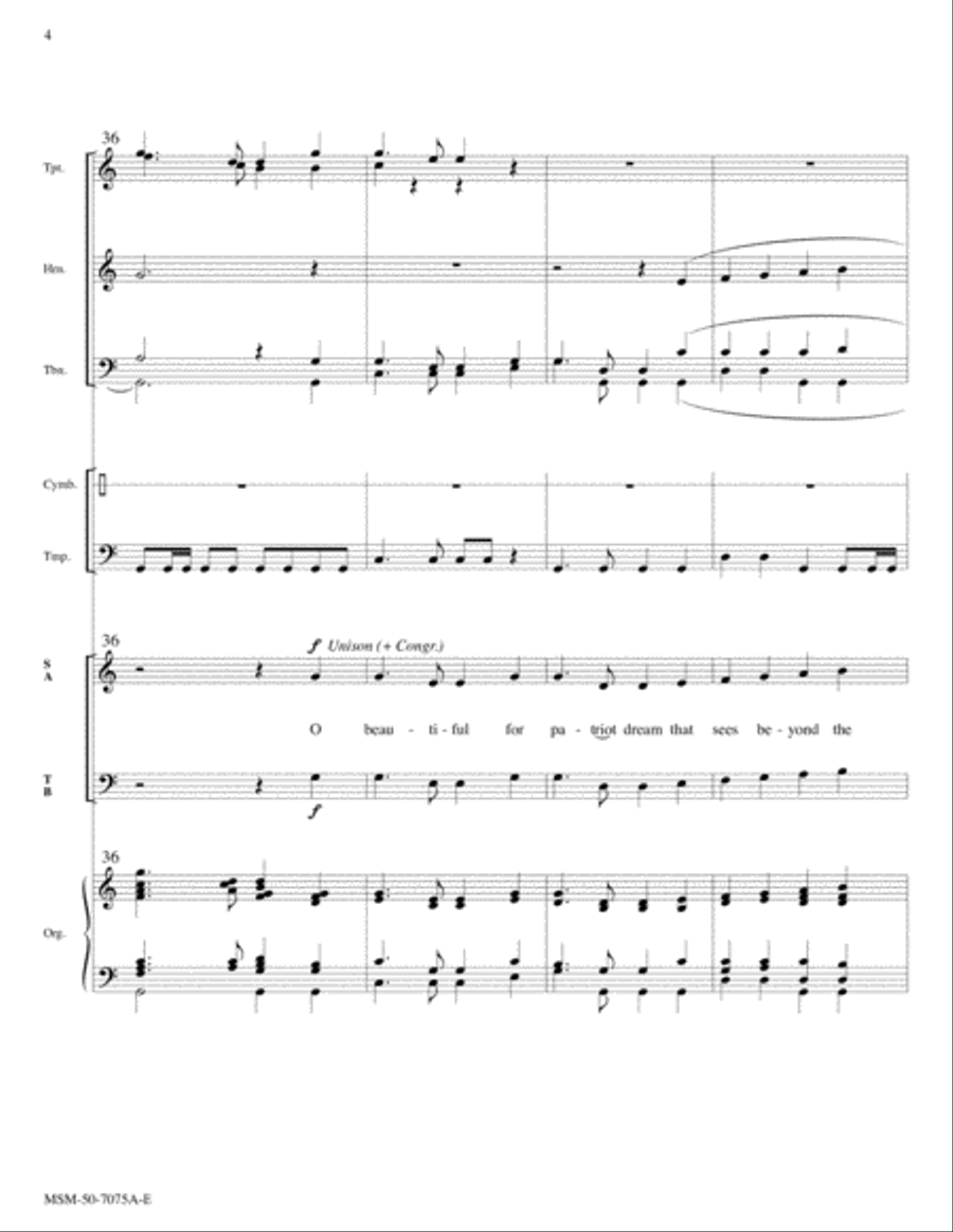 America the Beautiful Choir scores gallery preview page 4