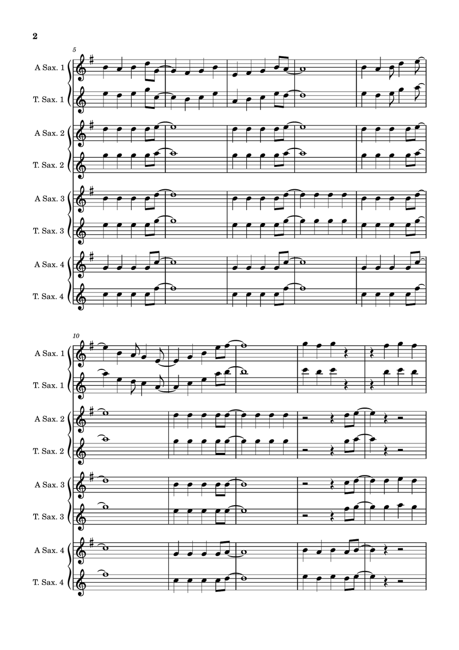 Four And A Bit (Sax Quartet flexible) Saxophone Quartet scores gallery preview page 2