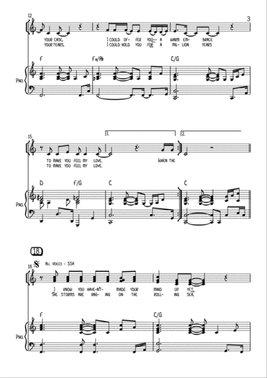 Make You Feel My Love Women's Choir scores gallery preview page 3